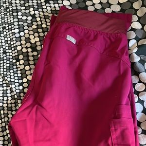 Figs Dark Magenta KADE CARGO scrub pants